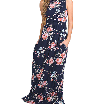 Navy floral maxi dress