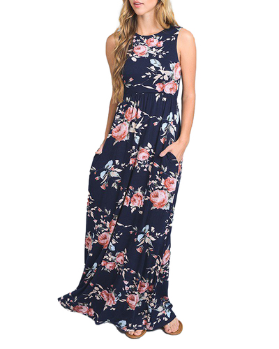 Navy Floral Maxi Dress