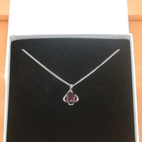 BOXED GIFT/Garnet Pendant & 18" Silver Chain/Garnet Necklace/Red Garnet Jewellery/Garnet Jewelry/Garnet Jewelery/January Birthstone/UK - Thumbnail 7