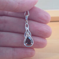 BOXED GIFT/Garnet Pendant & 18" Silver Chain/Garnet Necklace/Red Garnet Jewellery/Garnet Jewelry/Garnet Jewelery/January Birthstone/UK - Thumbnail 5