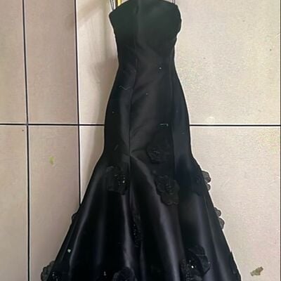 Gothic wedding dress, black mermaid bridal dress bridal gown