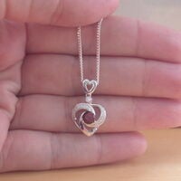 BOXED GIFT/Sterling Silver Heart & Cz Pendant & Chain/Garnet Necklace/Garnet Jewellery/Garnet Jewelry/UK - Thumbnail 4