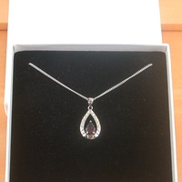 BOXED GIFT/Sterling Silver Garnet Teardrop Pendant & Chain/Garnet Necklace/Garnet Jewellery/Garnet Jewelry/UK - Thumbnail 8