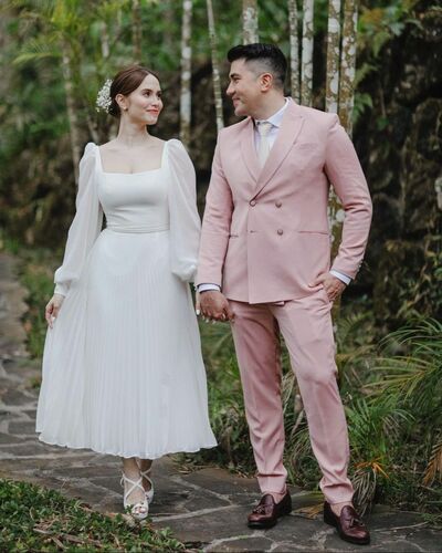 Tea-length Wedding Dress,A Line Tulle Bridal Dress Bridal Gown