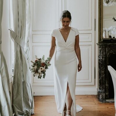 Mermaid wedding dress, plus size bridal dress bridal gown