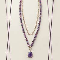 Majestic Plum Layered Necklace - Thumbnail 1