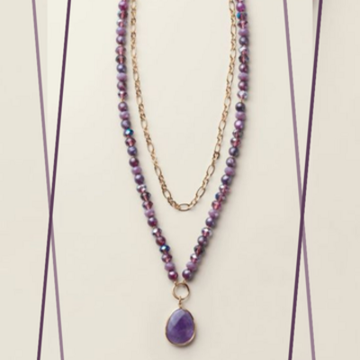 Majestic plum layered necklace