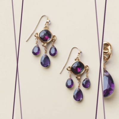Majestic plum drop earrings