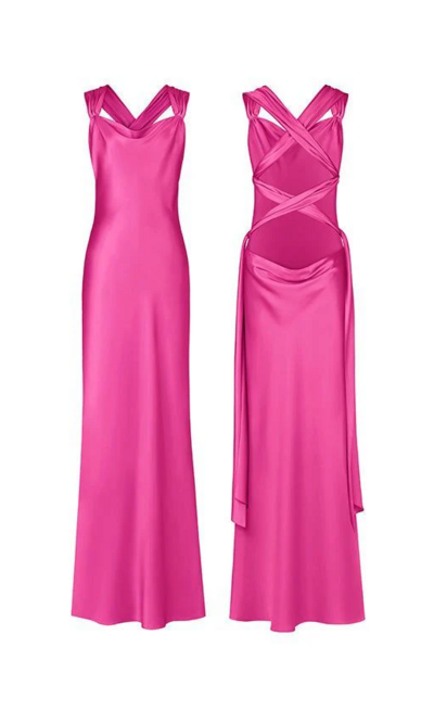 Simple New Arrive Hot Pink Long Prom Dresses