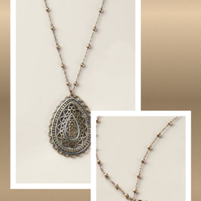 Fused filigree pendant necklace - Thumbnail 3