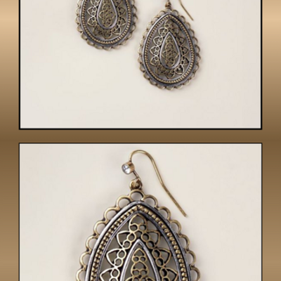 Fused filigree drop earrings - Thumbnail 3