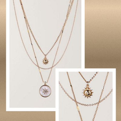 Celestial shine layered necklace - Thumbnail 2