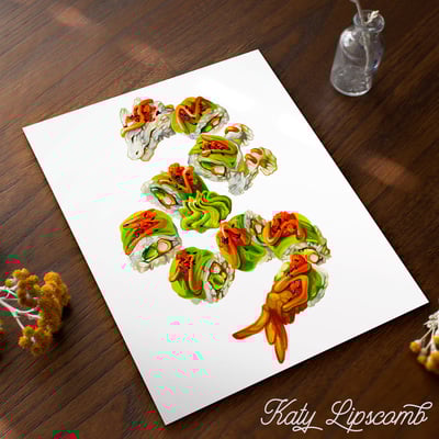 Sushi dragon - print