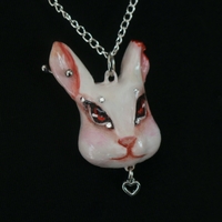 Handmade pierced bunny moira necklace (unique) - Thumbnail 1