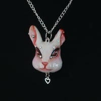 Handmade pierced bunny moira necklace (unique) - Thumbnail 2