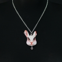 Handmade pierced bunny moira necklace (unique) - Thumbnail 3