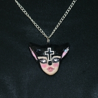 Handmade goth mouse doll face (unique) - Thumbnail 1