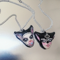 Handmade goth mouse doll face (unique) - Thumbnail 3