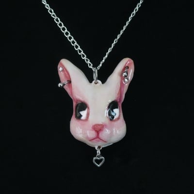 Handmade pierce bunny necklace (unique) - Thumbnail 2