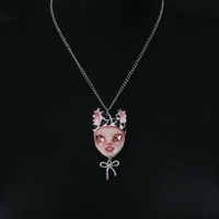 Handmade cow doll face necklace (unique) - Thumbnail 2