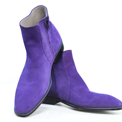 Crafted leather handmade men genuine suede leather jodhpur strap boot