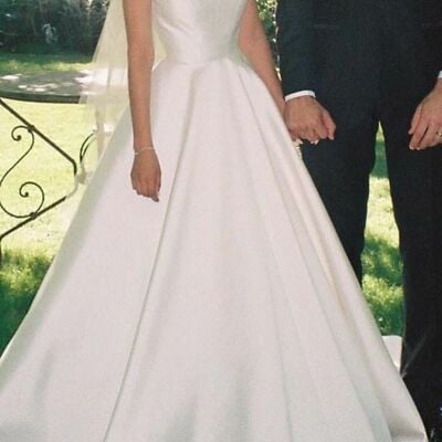 Ball gown wedding dress,satin bridal dress bridal gown - Thumbnail 1