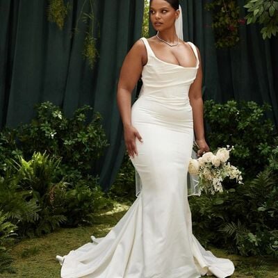Mermaid wedding dress, plus size bridal dress bridal gown