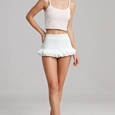 Sexy low waist ruffled mini skirt
