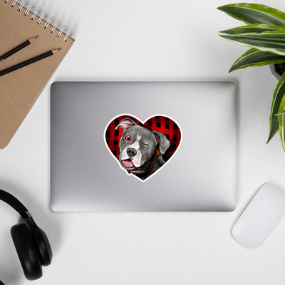 Loving pitbull valentine's day sticker
