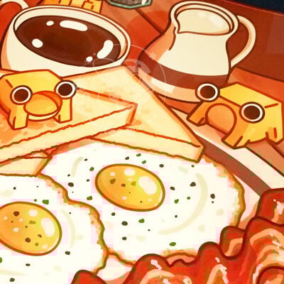 Breakfast frogs deskmat