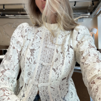 Fashion Elegant Lace Slim Design Shirt - Thumbnail 2