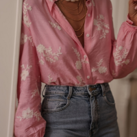 Long Sleeved Printed Top Shirt - Thumbnail 1