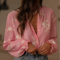 Long Sleeved Printed Top Shirt - Thumbnail 2