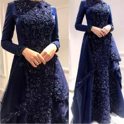 Elegant mother of the bride dresses: navy blue lace long sleeve formal gown for wedding guests, plus size available, custom made