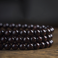 Rosewood 108-bead Buddhist Bracelet With Full Gold Stars HMD01 - Thumbnail 2