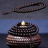 Rosewood 108-bead Buddhist Bracelet With Full Gold Stars HMD01 - Thumbnail 3