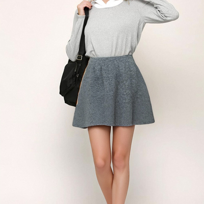 Fashion sexy hot girl elastic waist knitted short skirt