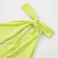 Elegant halterneck V-neck open back lace-up maxi dress with gathered skirt - Thumbnail 1