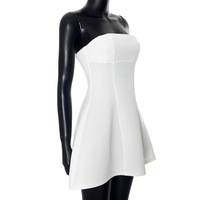 Solid color casual sleeveless backless tube top slim short dress - Thumbnail 5