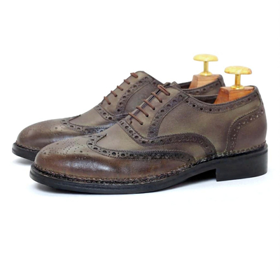 Crafted Leather Classic Men Genuine Leather Wingtip Oxford Dress Shoes