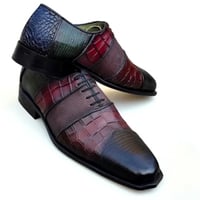 Crafted Leather Classic Multi Color Crocodile/Alligator Leather Dress Shoes - Thumbnail 1