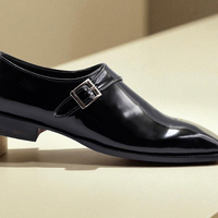 Crafted Leather Classic Black Leather Monk Strap Dress Shoes - Thumbnail 3