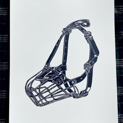 Loud bark block print