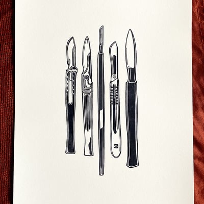 Sterile cut block print