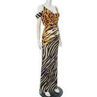 Leopard and zebra print halterneck holiday dress - Thumbnail 5