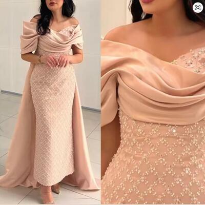 Customized elegant ruched off the shoulder sheath prom dresses floor length sequin short formal evening gowns платье на