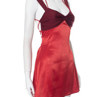 Halter neck tie backpack hip-revealing holiday dress - Thumbnail 4