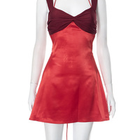 Halter neck tie backpack hip-revealing holiday dress - Thumbnail 5