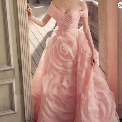 Customized high quality organza a-line flowers evening dress temperament lace up back floor length vestidos para mujer