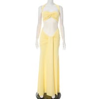 Sexy and elegant halterneck dress with gathered pleats - Thumbnail 5